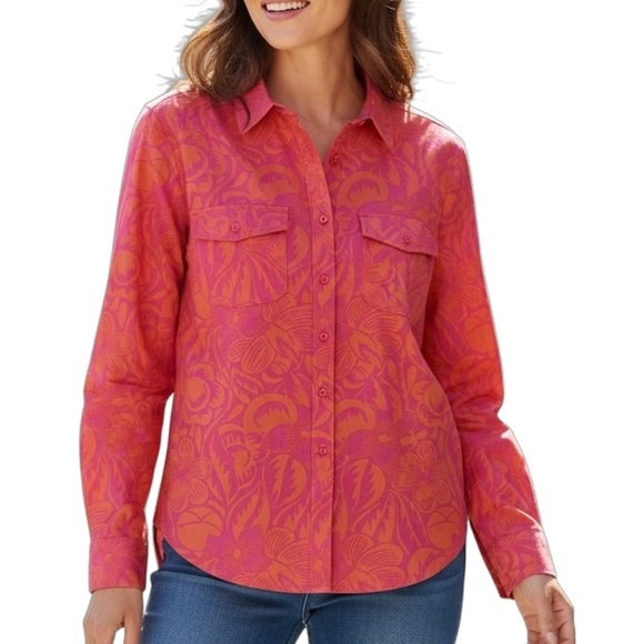 Talbots Tops - TALBOTS Hawaiian Print Button Down Shirt